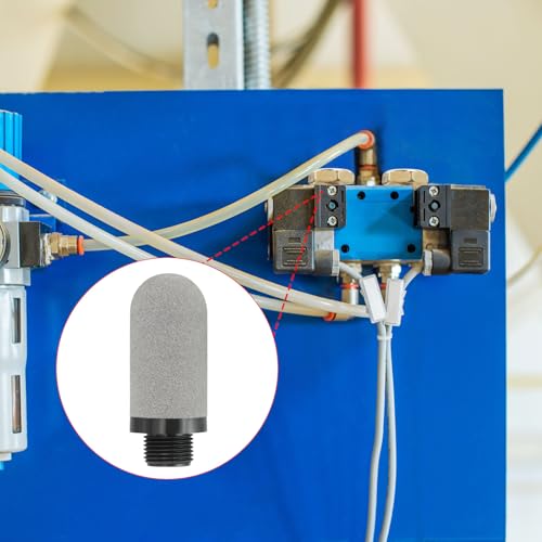 PATIKIL Plastic Pneumatic Air Silencer G 3/8 Pack of 2 Air Line Compressor Exhaust Fitting Solenoid Valve Silencer Baffle Pneumatic Silencer for Cylinder Oil Tanks, Gray | Air Line Compressor Exhaust Fitting Solenoid Valve Silencer Baffle Pneumatic...