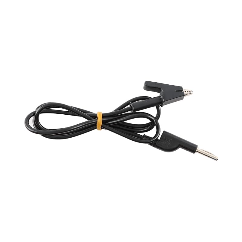 [Australia - AusPower] - Banana Plug Test Leads Alligator Clips,1m Black 4mm Test Wire,1500V 10A, Multimeter Test Lead Cable for Electrical Testing 2PCS 