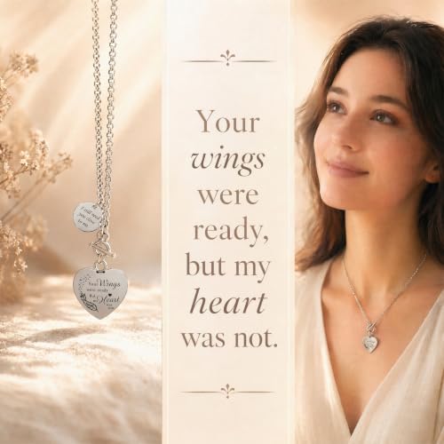 Heart Cremation Necklace for Human Ashes Stainless Steel Urn Locket Memorial Jewelry Keepsake Pendant Chain for Women Loved One Remembrance Ash Holder Accessory