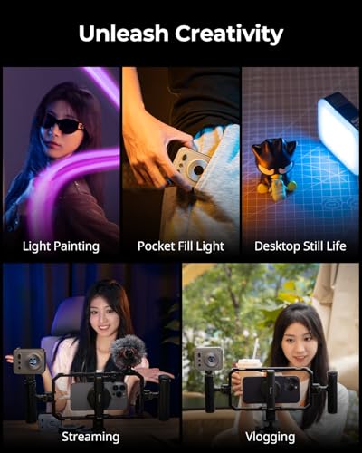 SMALLRIG Vibe P108 Pro RGB Video Light and HawkLock H18 Quick Release Support with Cold Shoe