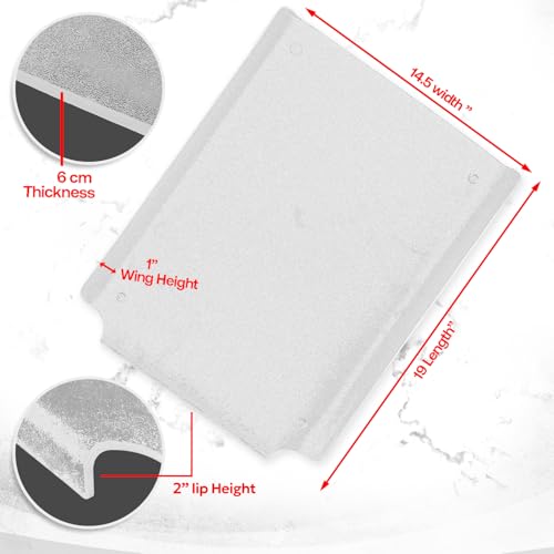 Better Houseware Acrylic Cutting Board with Counter Lip & Side Wings - 14.5” x 19” - Non-Slip Rubber Feet, BPA-Free, Scratch Resistant, Lightweight, Pebble Acrylic Finish, Kitchen Counter Protector