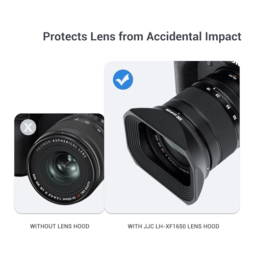 JJC Metal Square Lens Hood for Fujifilm XF 16-50mm f/2.8-4.8 R LM WR Lens For Fuji XF 16-50mm f/2.8-4.8 R LM WR Lens