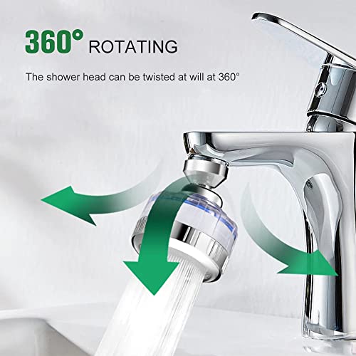 Water Filter Tap Water Treatment Drinking Water with 6 Pieces PP Cotton Filter Element 360° Rotatable 1 Water Filter Faucet with 6 filter elements