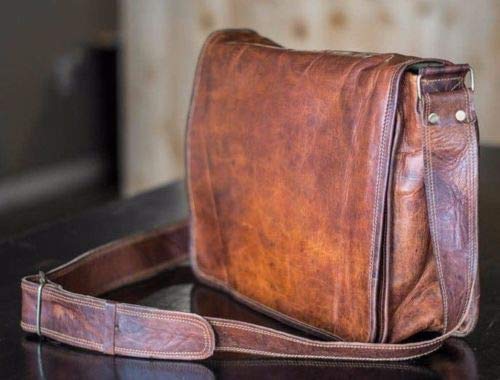 [Australia - AusPower] - 11 inch Small Crossbody Shoulder Genuine Leather iPad/Tablet Vintage Messenger Bag For 10.5 inch iPad Pro for Women & Men Simple 