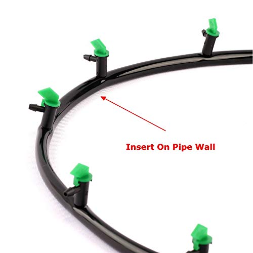 [Australia - AusPower] - Lxcom Lighting 100 Pack 4 GPH Flag Drip Emitter Drip Emitters 16L/H Emitter Sprinkler Drippers System Parts Connect 4mm/7mm Hose for Lawn Vegetables Garden (Green) 