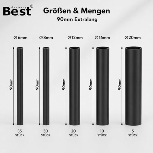 Heat Shrink Tubing Set 100 Pieces Extra Long Waterproof with Inner Adhesive, 4:1 Shrink Ratio, PVC Heat Resistant & Flame Retardant, for Cable Insulation, Car, Electrical, Soldering Joints, Repair | 100 extra long shrink tubes with inner adhesive for...