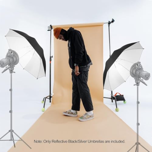 EMART 33inch/84cm Black/Silver Photo Soft Umbrella for Photography 2Pack