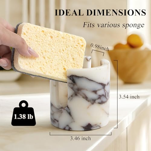 Natural Calacatta Viola marble sponge holder and drying rack for kitchen sink, stylish and durable dish rack from YMXYJM.