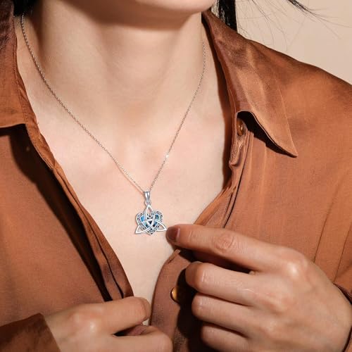 MONGAS Arrowhead/Celtic Knot/Tree of Life/Cherry Blossom Urn Necklace Sterling Silver Created Turquoise Arrowhead Pendant Arrow Viking Jewelry for Men Celtic Knot