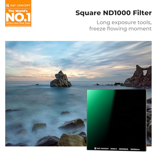 K&F Concept 100x100mm Square ND1000 Neutral Density Filter ND