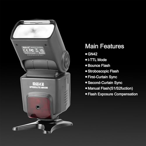 Meike MK430N TTL Camera Flash Speedlite with LCD Display for Nikon Cameras