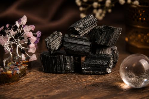 Large 1.25-2.0” Natural Black Tourmaline Raw Crystals Stones for Meditation, Chakra, Reiki, Crystal Grid, Energy Work, Wire Wrapping, Tumbling & Spiritual Home Decor