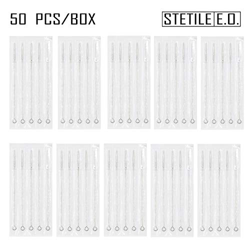 WARRIOR Tattoo Needles Surgical Steel Disposable Sterile Gas for Magnum Flat Tattoo Machine Size 0.35 mm (T1209F/Pack of 50) T1209F/50pcs