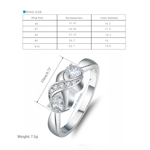 Infinity Urn Ring for Ashes for Women Mom Birthstone Finger Keepsake Rings for Holds Loved One Ashes White 8