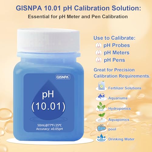 GISNPA pH calibration solution kit with pH 4.00, 7.00, 10.01 buffers and storage fluid bottles