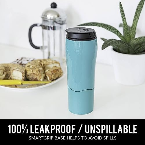 Mighty Mug Plastic Travel Mug, No Spill Double Wall Tumbler, Cold/Hot, Cup-Holder Friendly, Dishwasher Safe, (Red, 12oz) Red 12 ounces