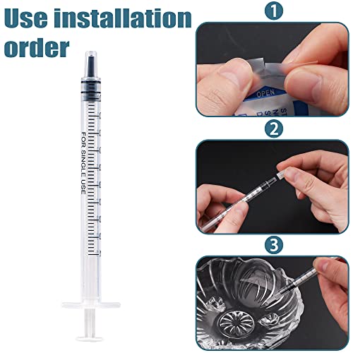 1 ml Colostrum Syringe Plastic Syringes with Caps, No Needle | for refilling measuring liquids scientific laboratories plant watering animal feeding glue applicator-20 20 x 1ml syringes