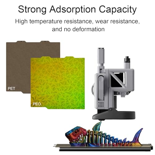 Double-Sided PEI+PEO Build Plate 184 x 184mm Fit for Bambu Lab A1 Mini 3D Printer,Spring Steel Flexible Platform Smooth Chameleon PEO+Textured PEI
