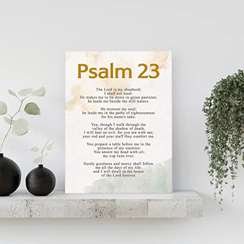 YeleY Inspirational Bible Verse Print Psalm 23 the Lord is My Shepherd Scripture Paintings Canvas Wall Art Poster Artwork Ready to Hang Modern Home Decor Psalm-1