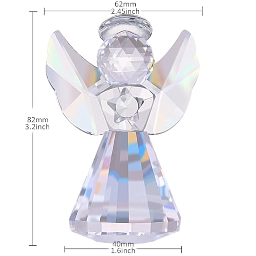 LONGWIN Crystal Angel Figurine Christmas Decorative Clear Glass Home Decor Ornaments Collecible Gift Idea