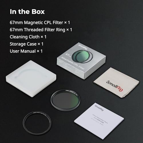 SmallRig 67mm Magnetic CPL Filter with Threaded Ring - 4582 CPL+Threaded Ring