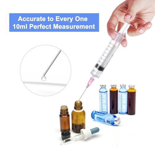 10 ml plastic syringe with needle, pack of 10, colostrum syringes | Individually packed, versatile dosing syringes reusable liquid syringe measuring syringe for garden