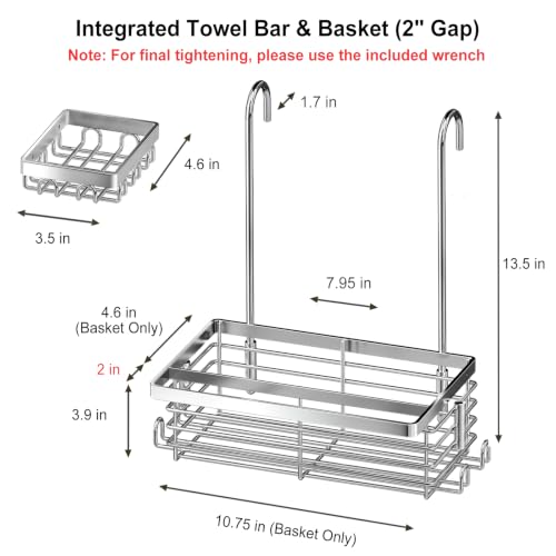 Hanging Shower Caddy, 304 Stainless Steel Shower Organizer, 1 Pack