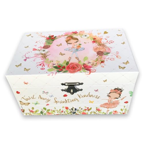 BinkeGG Play [ You Are My Sunshine ] (60 Tunes Option) Children Jewelry Box with Pullout Drawer Ballerina Jewelry Storage Music Box for Girls with Sankyo Musical Mechanism 04. Ballerina Jewelry Box
