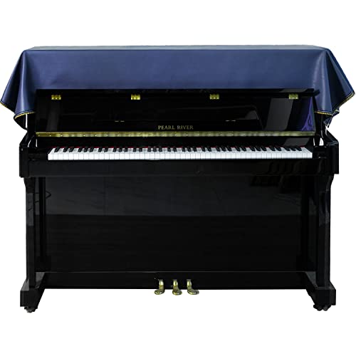 Leath-Aire Electric Piano Cover, Luxury, Soft Touch, Glossy, Thick, Upgrade with Two-side Lace, Simple And Beautiful (BLUE) BLUE