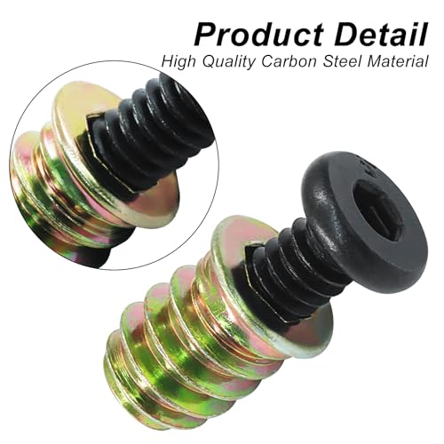 LifCratms 1/4-20 threaded inserts for wood furniture, 19/32-inch, screw and bolt assortment set 30 pieces