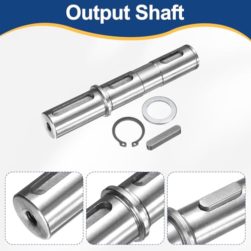 sourcing map Output Single Shaft, 25mm Diameter, 153mm Length, Low Noise Alloy Steel Output Shaft with Gaskets S Ring Corner Pin for NMRV050 Worm Reducer