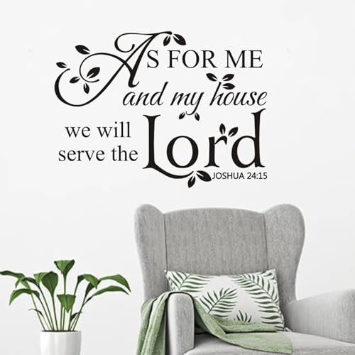 Wasise Christian Wall Art - Bible Verse Stickers, Christian Decor Bible Verse Wall Art with Leaf Design, Home Sweet Home Decor, Removable Vinyl Wall Decals for Bedroom Living Room Religious Decoration C