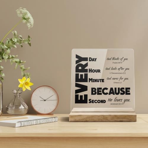 Christian Desk Decor Gifts for Women Men, Religious Gift, Bible Verse Signs Turquoise