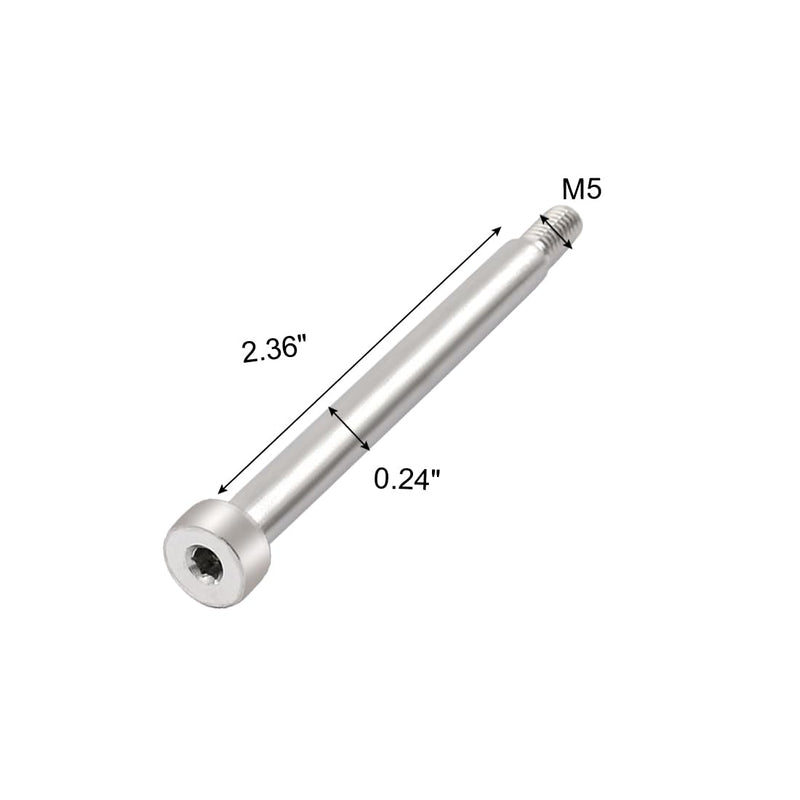 [Australia - AusPower] - uxcell 304 Stainless Steel Hex Socket Shoulder Bolt 6mm Shoulder Dia 60mm Shoulder Length M5 Thread 5Pcs 6mm x 60mm x M5 5 