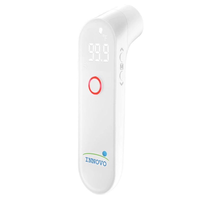 [Australia - AusPower] - Newly Released Innovo Medical Touchless Forehead Thermometer, Non-Contact Fever Alert, Termometro Digital (Snow White), (iF100B) 