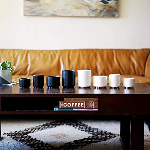 Fellow Monty Milk Art Espresso Cups - Small Double Wall Ceramic Demitasse, Matte Black with Graphite Base, 3 oz Cup (Set of 2) 3 Ounces