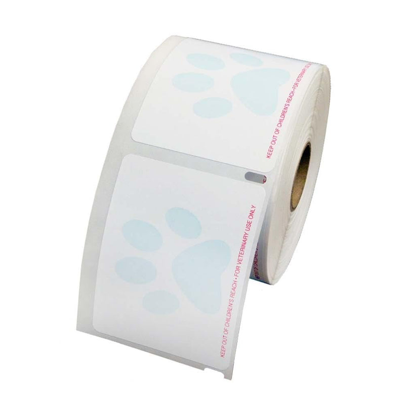 Veterinary Prescription Labels with Paw Print & Warning - 2-1/8" x 2-3/4" | Compatible with Dymo 450 LabelWriters and Earlier Models - “Keep Out of Children's Reach” - Warning, Caution