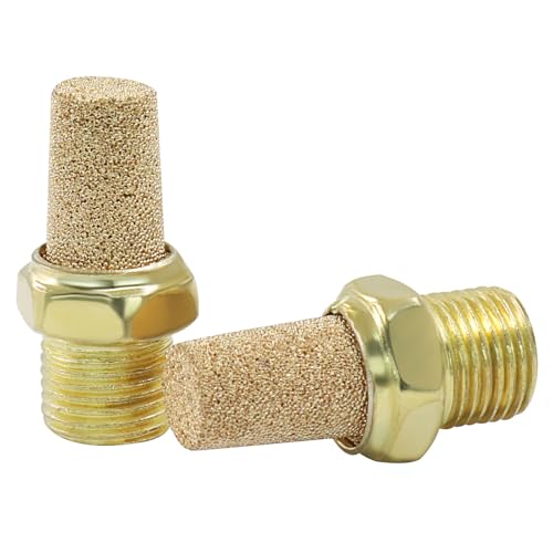Verkelly brass air pneumatic mufflers, 1/8 inch DN6 threaded fittings, 10-piece set