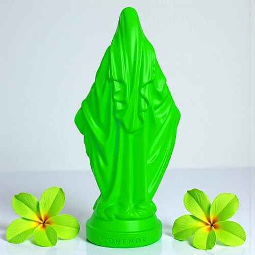 Pop Mary, Modern Virgin Mary Statue, Decorative Resin Figurine, Unique Collectible Gift (Neon Green) Neon Green