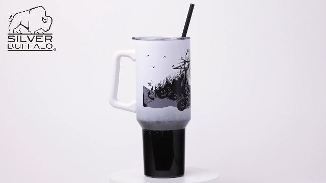 Silver Buffalo Nightmare Before Christmas, Stainless Steel Tumbler, 40oz Nightmare Before Christmas Hill and Moon Scene 40 Ounces