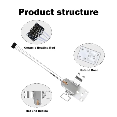HzdaDeve Heating Assembly Kit for A1 Mini / A1 Ceramic Thermal Insulation Block Heating Component with Heating Cartridge and Thermistor Temperature Sensor Thermal Insulation Base Clip for Bambu Lab Upgrade Heating Assembling Kit