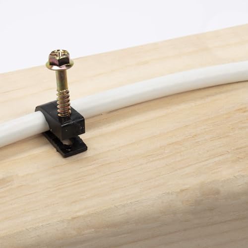 THE CIMPLE CO ribbed plastic conical drywall anchors and black cable screw clips, 50 pack