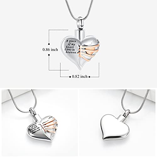Imrsanl Heart Cremation Urn Necklace for Human Ashes Rose Gold