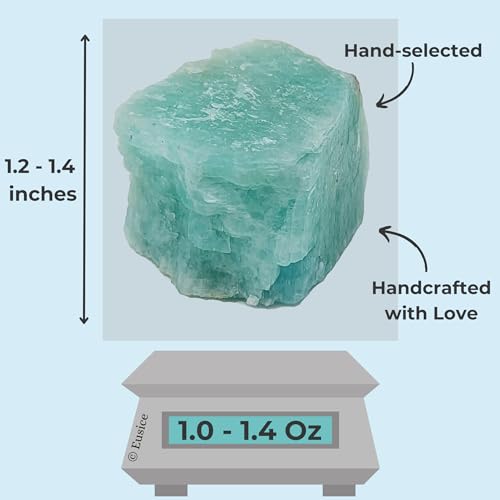 Amazonite Rough Rock, Raw Natural Stone, Chakra Crystals, Quality Gemstones for Reiki Healing, Wellness, Meditation, Handmade in Our Lapidary Workshop (5 pcs) 5 pcs Amazonite