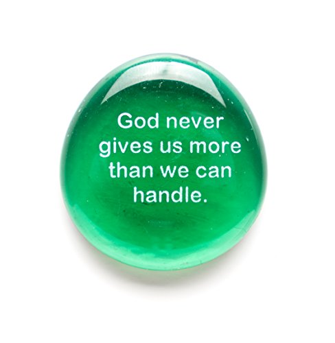 Lifeforce Glass Comfort Stones, Encouraging and Comforting Sayings Imprinted on Translucent and Opaque Glass Stones, for Anyone Facing a Challenge. Set of Six in White Gift Box