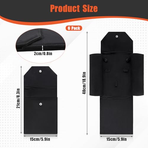 6 PCS Black Velvet Jewelry Travel Folder, Necklace Organizer Foldable Velvet Jewelry Pouches Foldable with Metal Buckle Gift Box for Necklace, Bracelets, Travel, Business Trips and Gift Wrapping