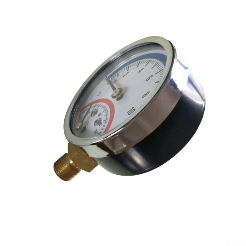 [Australia - AusPower] - Temperature Manometer, Input 120 °C, Thermomanometer, Temperature Manometer, G1/4 Thread, 0-10 Bar 