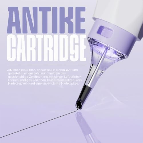 Pack of 20 Tattoo Needles Set Disposable #12 (1RL) Round Liner Diameter 0.35 mm Standard Tattoo Cartridges with Membrane and Silicone Ring - Compatible with Tattoo Machines EN11Q-FG-20EU-1201RL-X 1201RL
