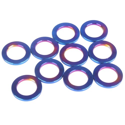 FLKERSYH burnt blue titanium M8 flat washers for bolt screws, 10-piece set