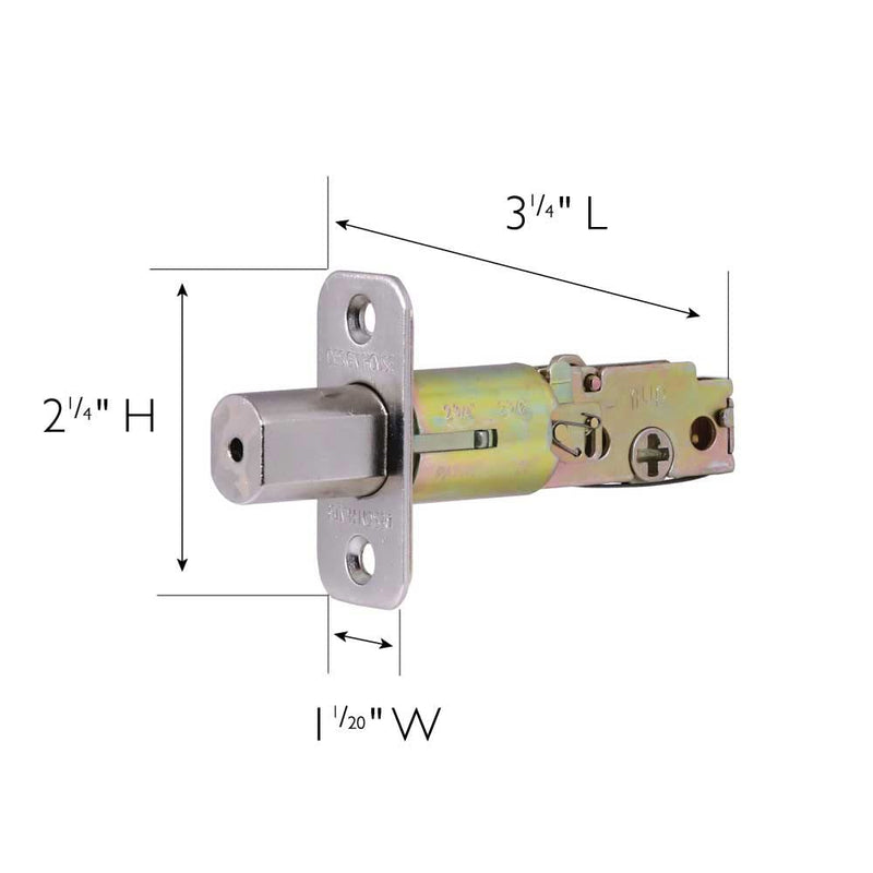 Design House 790634 Pro Series 2-Way, Round Corner Deadbolt Latch, Satin Nickel, 3 Piece (Pack of 2) 3 Count (Pack of 2)